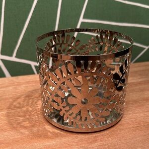 Silver Floral Cutout Candle Holder